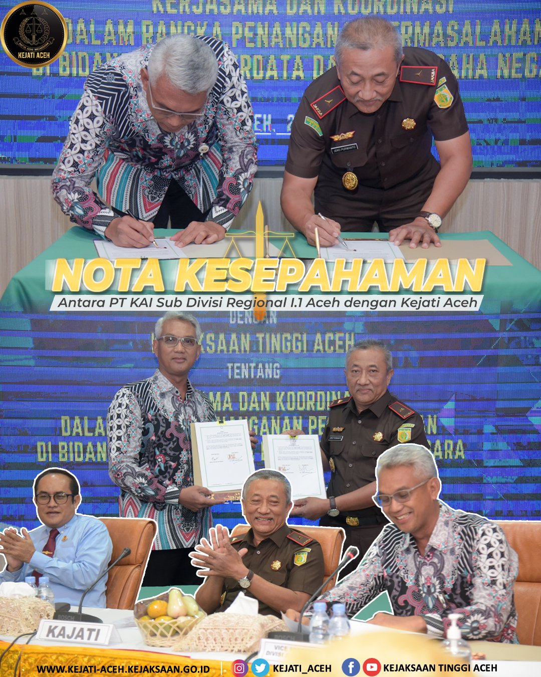 Nota Kesepahaman Antara PT Kereta Api Indonesia (Persero) Sub Divisi Regional I.1 Aceh dengan Kejaksaan Tinggi Aceh