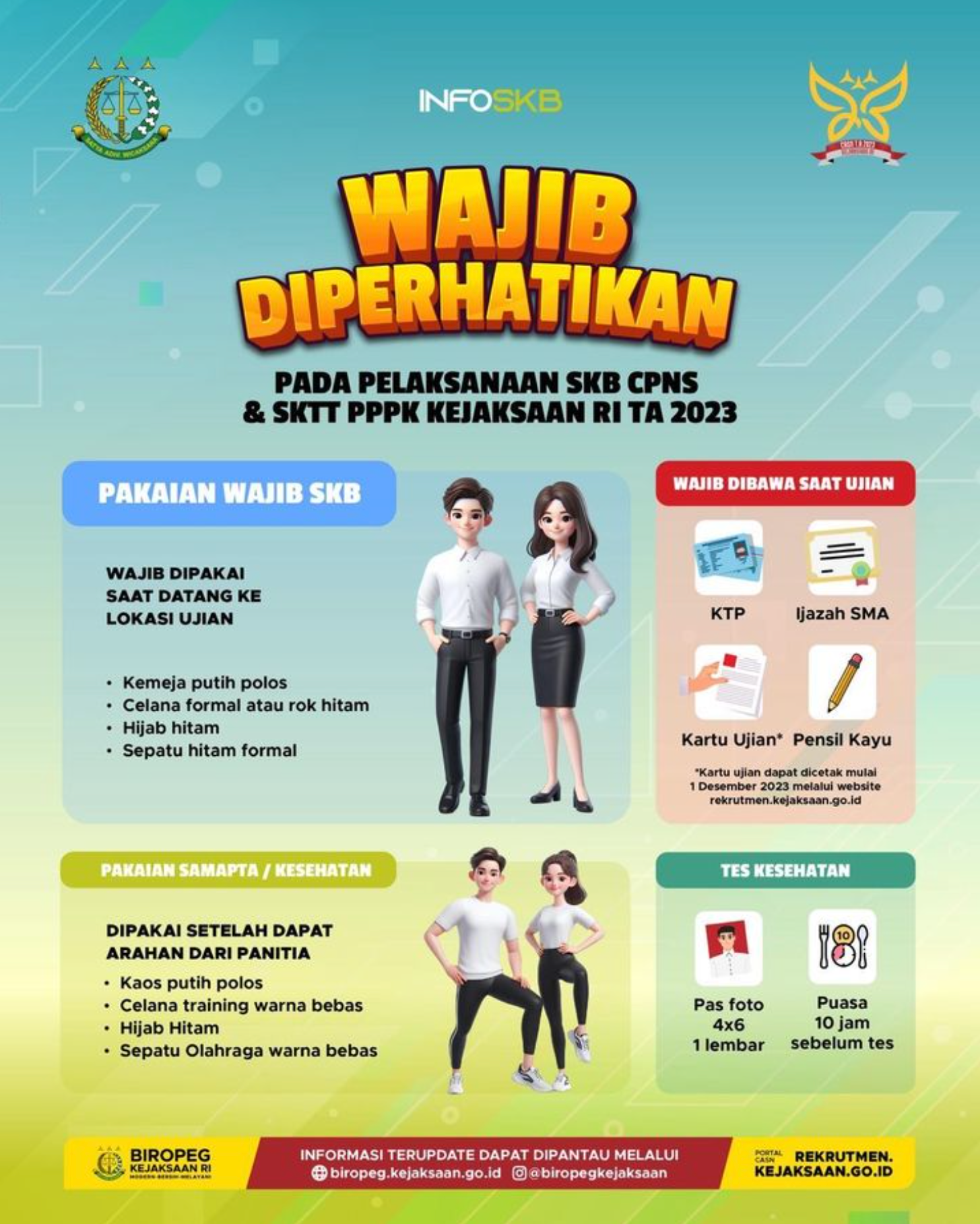 WAJIB DIPERHATIKAN PADA PELAKSANAAN SKB CPNS &SKTT PPPK KEJAKSAAN RI TA 2023