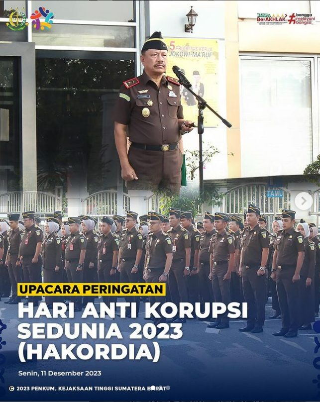 Upacara dalam rangka memperingati Hari Antikorupsi Sedunia (HAKORDIA)