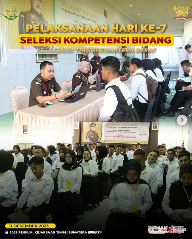 Pelaksanaan Seleksi Kompetensi Bidang Kejaksaan Tinggi Sumatera Barat