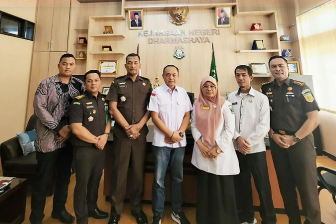 Koordinasi Pelaksanaan Program Jaga Desa Kejaksaan Tinggi Sumatera Barat & PMD Provinsi Sumatera Barat dengan Kejari Dharmasraya & PMD Kabupaten Dharmasraya