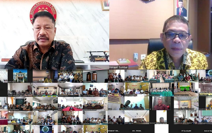 Pelaksanaan Video Conference se Wilayah Kejaksaan Tinggi Sumatera Barat