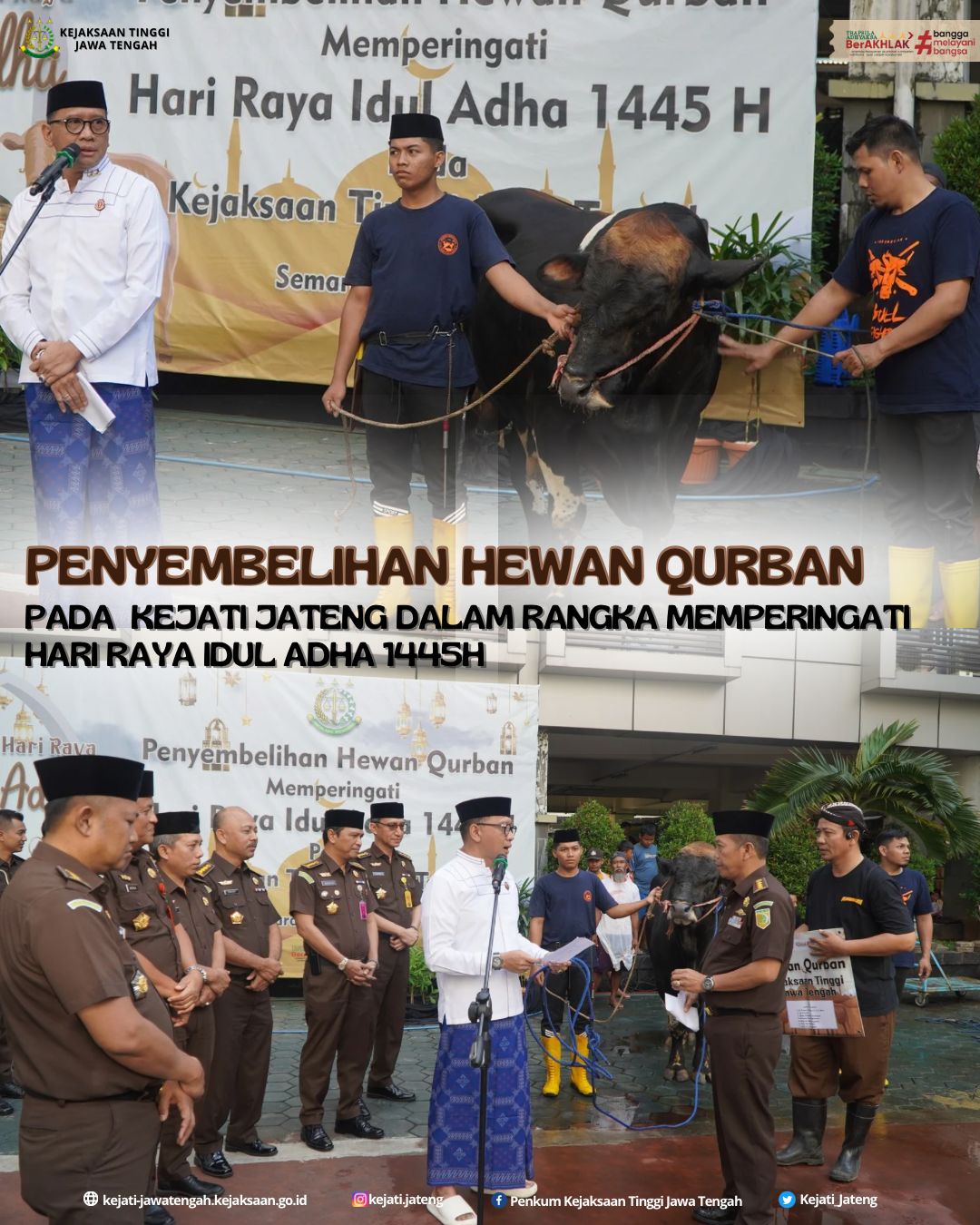 PENYEMBELIHAN HEWAN QURBAN PADA KEJATI JATENG DALAM RANGKA MEMPERINGATI HARI RAYA IDUL ADHA 1445 H