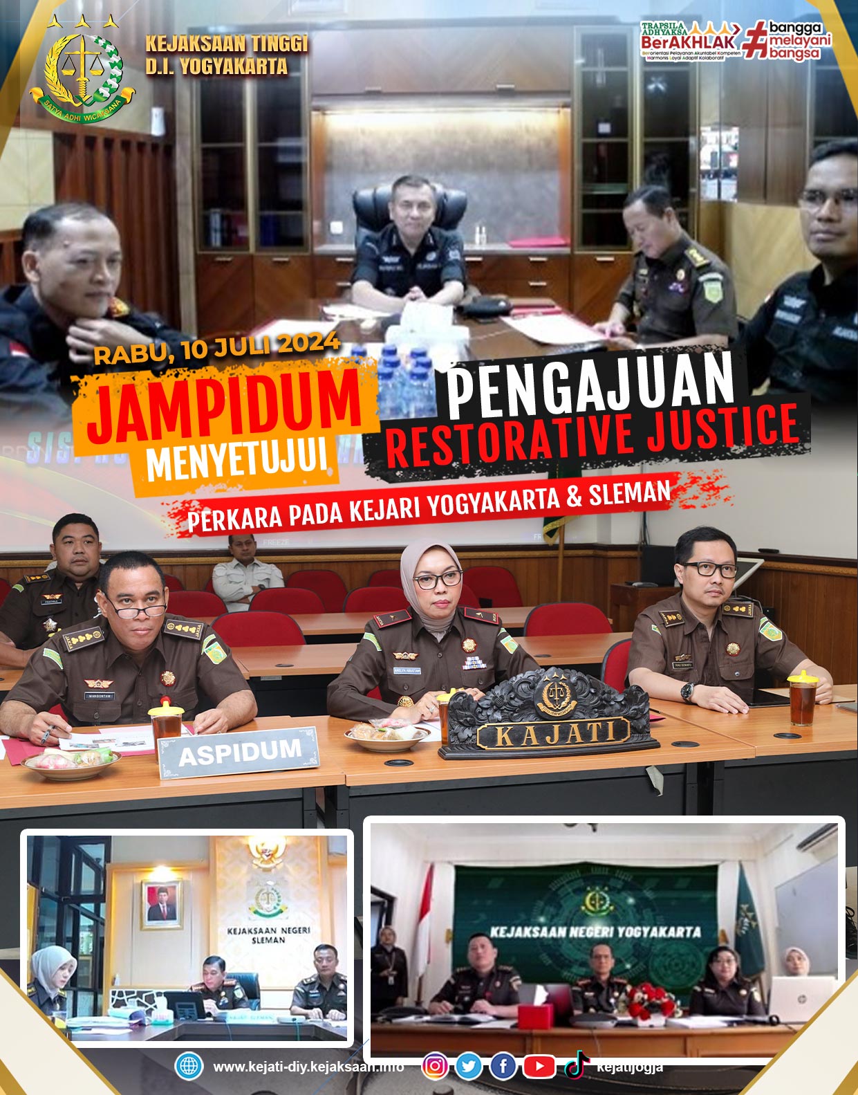 JAMPIDUM Menyetujui Pengajuan Restorative Justice Perkara Kejari Sleman dan Yogyakarta