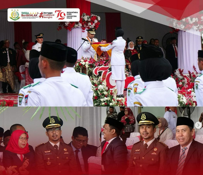 Upacara Penurunan Bendera Merah Putih dalam rangka Peringatan HUT Ke-79 Kemerdekaan Indonesia