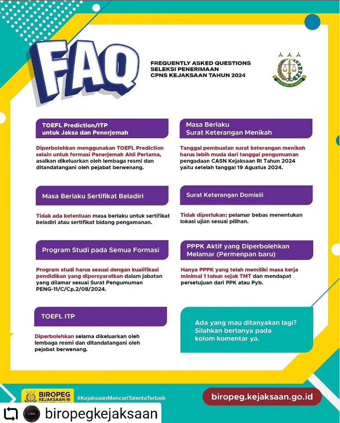 FAQ CPNS KEJAKSAAN TAHUN 2024