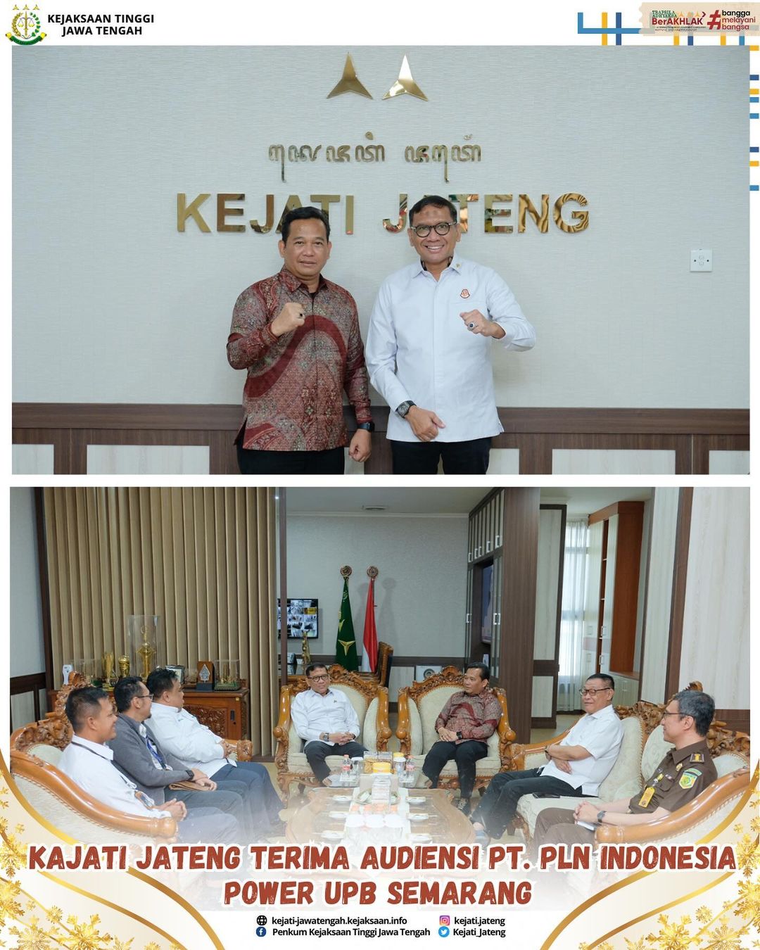 KAJATI JATENG TERIMA AUDIENSI DARI PT. PLN UPB Power Semarang