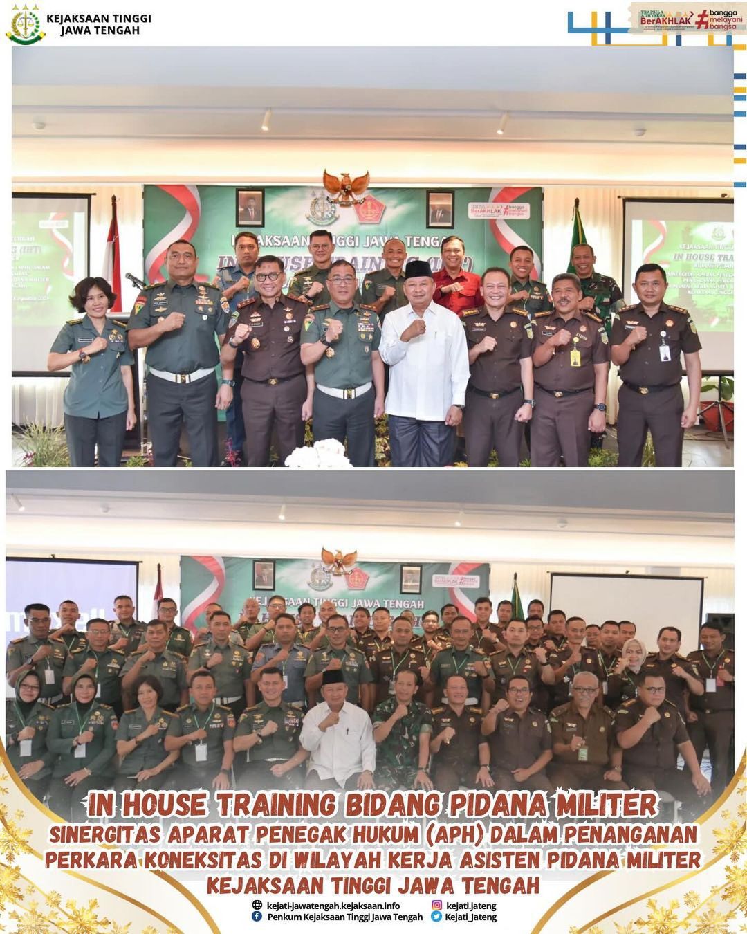 In House Training Sinergitas Aparat Penegak Hukum APH) Dalam Penanganan Perkata Koneksitas Di Wilayah Kerja Asisten Tindak Pidana Militer Kejaksaan Tinggi Jawa Tengah.