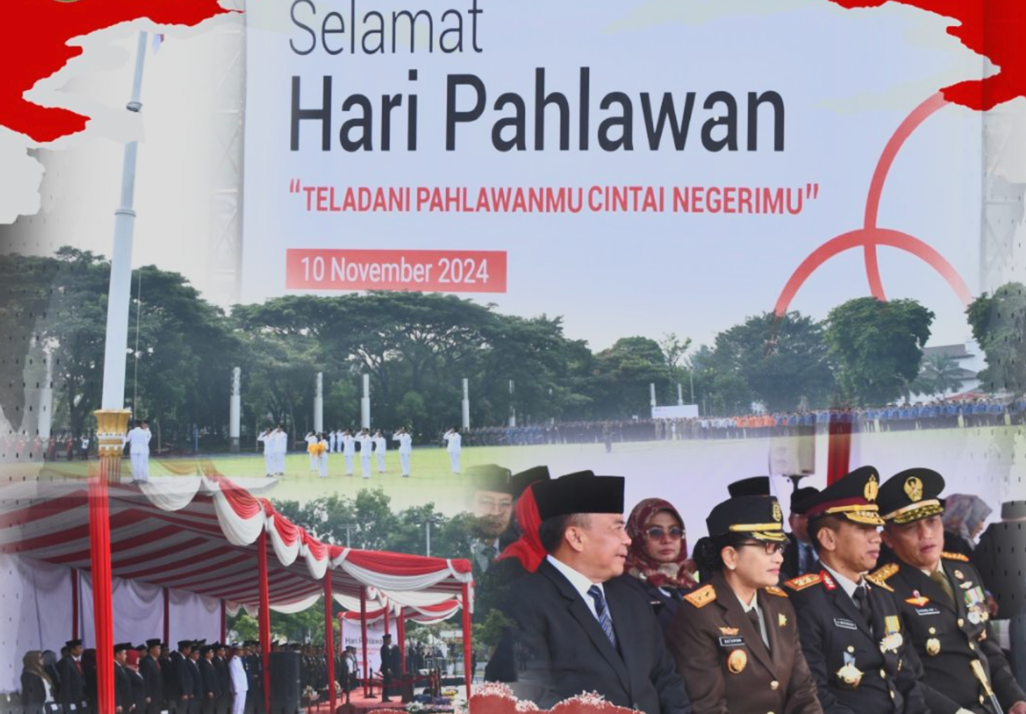 Kajati Jabar mengikuti Upacara Peringatan Hari Pahlawan Tahun 2024 tingkat Provinsi Jawa Barat dengan tema “Teladani Pahlawanmu Cintai Negerimu”