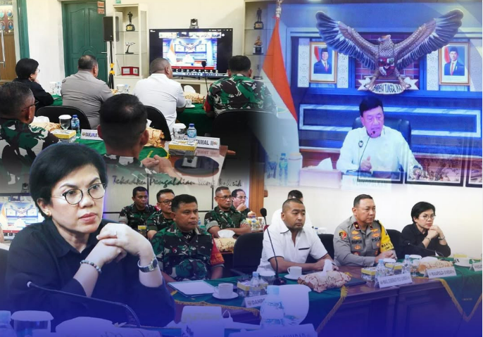 Video Conference dengan Menkopolhukam dan Panglima TNI dalam rangka kesiapan PAM Pilkada serentak Tahun 2024