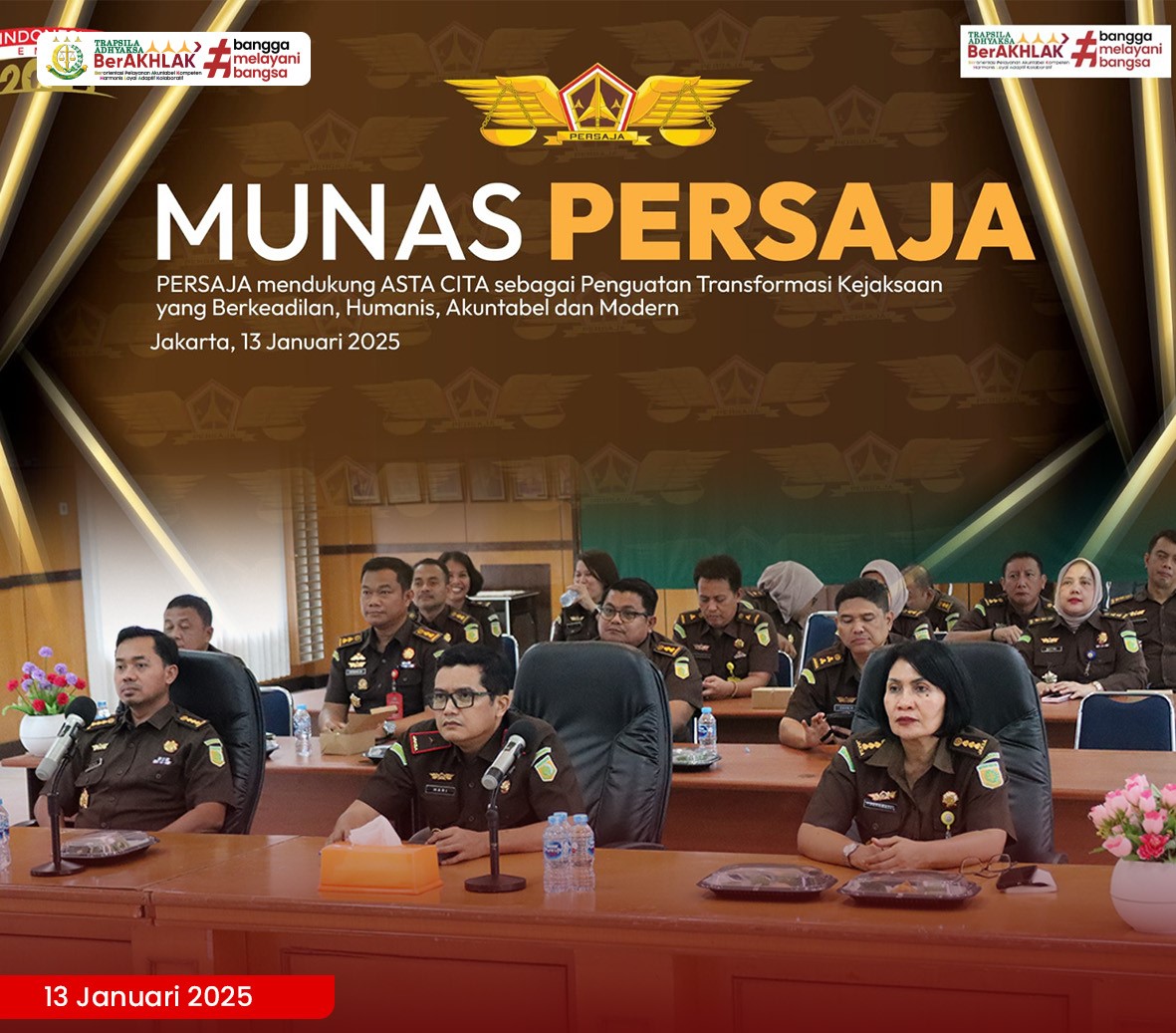 Wakajati Babel bersama Jaksa  mengikuti Musyawarah Nasional Persatuan Jaksa Indonesia Tahun 2024 secara Virtual